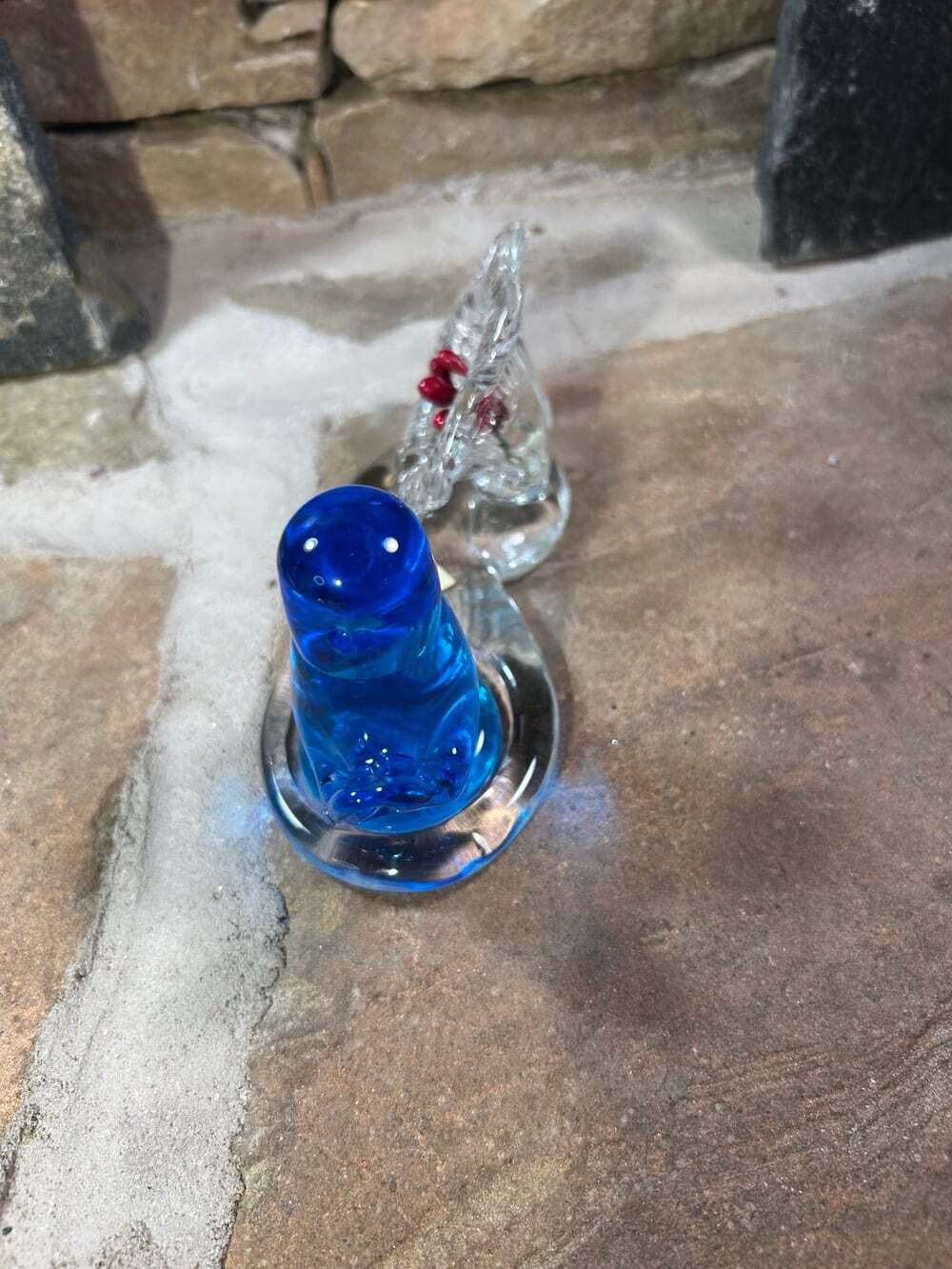 HTF Leo Ward Blue Bird Of Happiness On Clear Base With Flower Signed 1994 - Picture 10 of 12